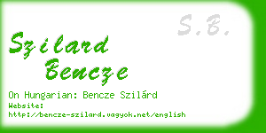 szilard bencze business card