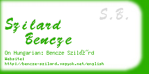 szilard bencze business card